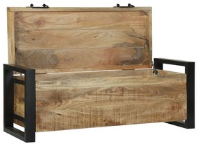 Tároló ládák 80x30x30cm tömör mangófából és fémkerettel