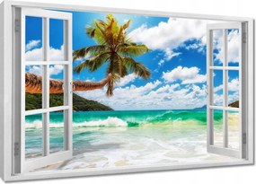 Vászonkép 90x60 Paradicsomi tengerpart pálmafákkal