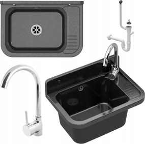 Háztartási Mosogató Kamra Fekete Mosogató Csaptelep Páraelszívó