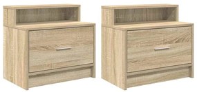Éjjeliszekrények fiókkal 2 db sonoma tölgy 51 x 31 x 47 cm