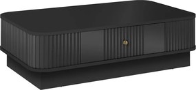 Vesper dohányzóasztal 103x60 cm fiókkal, lábazaton - fekete / arany fogantyú