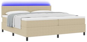 Box Spring Ágy Matraccal &amp; LED Világítással Zöld Szürke 200x200 cm Bársony Szövet