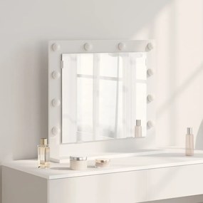 LED világítással ellátott sminktükör Fehér 60x55x18 cm