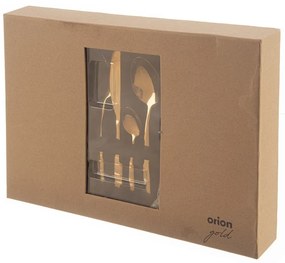 Aranyszínű rozsdamentes acél evőeszköz készlet 24 db-os Gold – Orion
