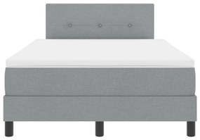 Box Spring Ágy matraccal világosszürke 120x190 cm szövet