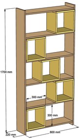 Regál Blanchet (fehér + dió). 1071838
