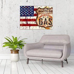Kép - Vintage zászló (üvegen) (70x50 cm)