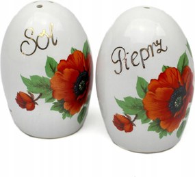 Fűszertartó szett só bors pipacs motívummal díszítve
