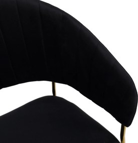 Design étkezőszék, fekete Velvet szövet/gold króm arany, DASMIN TYP 1