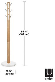Fehér-natúr színű kaucsukfa fogas Flapper – Umbra