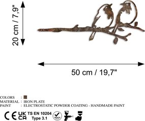 Bird fém kerti dísztárgy, barna, 50×20 cm – TR565TNL1314