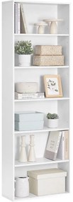 VASAGLE könyvespolc 24 × 60 × 178,5 cm, fehér színben