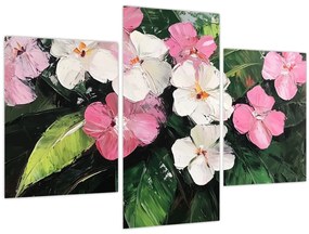 Kép - Rózsaszín és fehér virágok (90x60 cm)