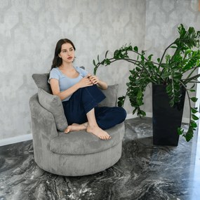 Relaxációs forgófotel, világosszürke, SALTER