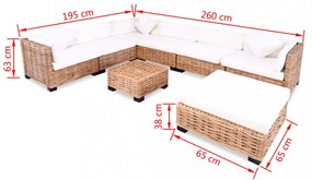 27 részes természetes rattan kanapészett