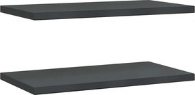 vidaXL 2 db fekete rozsdamentes acél fali polc 75 x 40 x 3 cm