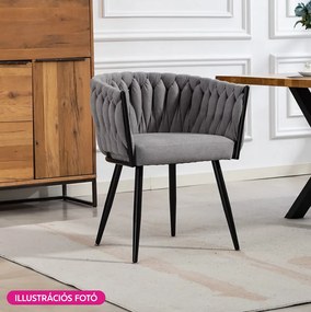 Étkezőszék, sötétszürke Velvet szövet/fekete, BLER