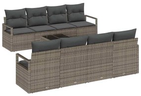 vidaXL Kanapé Szett párnával 7 pcs Szürke polirattan