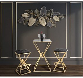 Century -A- levél motívumos fali fémdekoráció, 131 x 61 cm - Mauro Ferretti