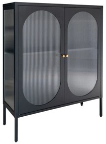 Fekete fém tálalószekrény 90x110 cm Adelaide – House Nordic