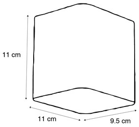 Modern fali lámpa rozsdabarna LED-del, IP54 négyzet alakú - Evi