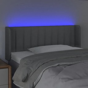 világosszürke szövet LED-es fejtámla 83 x 16 x 78/88 cm
