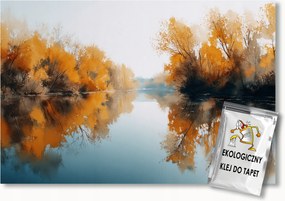 Fotótapéta Flizelina Tó Folyó Fák Ősz Tükröződés 100x75 ragasztó