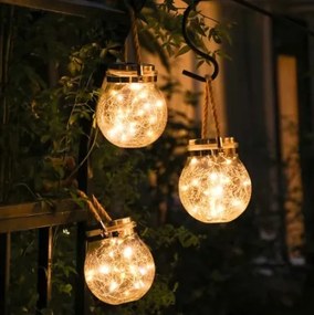Kötélen Függő, Felakasztható Napelemes 30 LED-es Kerti Lámpa Solar Kempinglámpa Kemping Lámpa Választható Szín