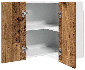 “Lyon” antik fa szerelt fa függő sarokszekrény 57 x 57 x 60 cm