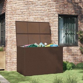 Barna Polyrattan Kerti Tárolóláda 150 X 100 X 100 Cm