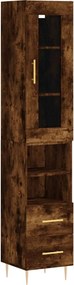 vidaXL füstös tölgy színű szerelt fa magasszekrény 34,5x34x180 cm