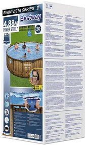 BESTWAY Power Steel Swim Vista fémvázas medence szett, 488 x 122 cm 56725