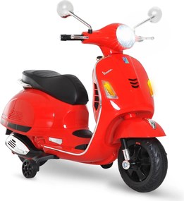 HOMCOM Elektromos Motorkerékpár Gyerekeknek 3-6 Éves Korig VESPA Engedéllyel - Akkumulátoros Gyerekmotor Zene funkcióval, 2-3 km/h Sebességgel és Hara