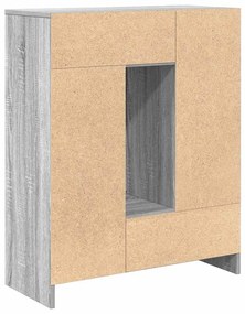 szürke sonoma komód fiókokkal és ajtókkal 73x31x90 cm