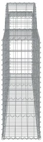 6 db íves horganyzott vas gabion kosár 300x30x80/100 cm
