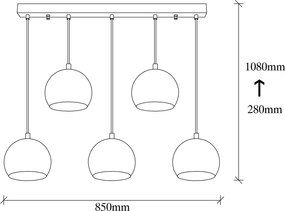 Silvani függőlámpa 5x, vintage