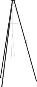 vidaXL Tűzrakó állvány Fekete 92 x 92 x 191,5 cm Acél