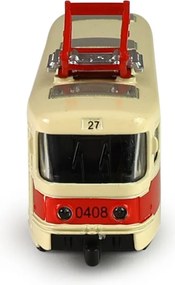 RAPPA Fém cseh retró villamos Tatra T3 nyitható középső ajtóval - 16 cm - piros