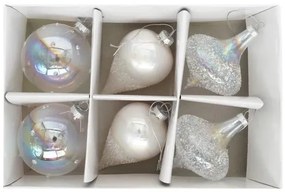 Karácsonyi üveg gömb dísz hagyma, csepp, irizáló gyöngyház