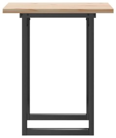 Tömör fenyőfa és acél étkezőasztal O-vázzal 70x70x75,5 cm