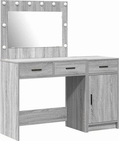 vidaXL Öltözködőasztal fiókkal 2 pcs Szürke 40 x 41 x 75 cm Faanyag
