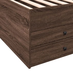barna tölgy kanapéágy fiókkal matrac nélkül 100x200 cm