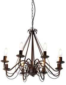 Okos csillár rozsdabarna 8-lámpás, Wifi-vel B35 - Giuseppe