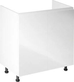 Mosogatószekrény, fehér/fehér extra magasfényű, AURORA D80Z