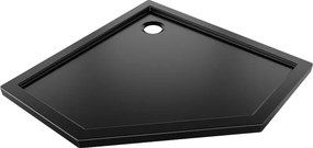 Mexen Flow ötszögletű slim zuhanytálca 80 x 80 cm, fekete matt - 46P708080