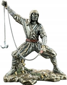 Ninja Warrior szobor figura horgony és Nunchaku Veronese WU78197A4