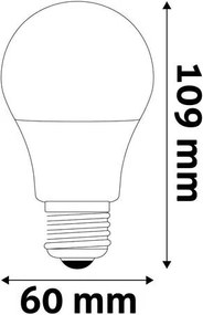 LED izzó, E27, gömb, A60, 9,5W, 1055lm, 3000K, AVIDE (AVLED012)