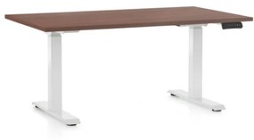 Állítható magasságú asztal OfficeTech C, 120 x 80 cm, fehér alap, dió