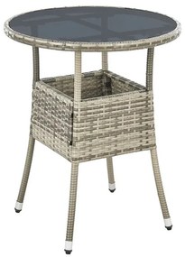 Juskys Yoro rattan kerek asztal Ø60 cm - szürke