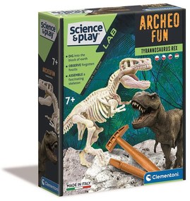 Világító dinoszaurusz Archeo Fun T-Rex régészeti készlet Clementoni